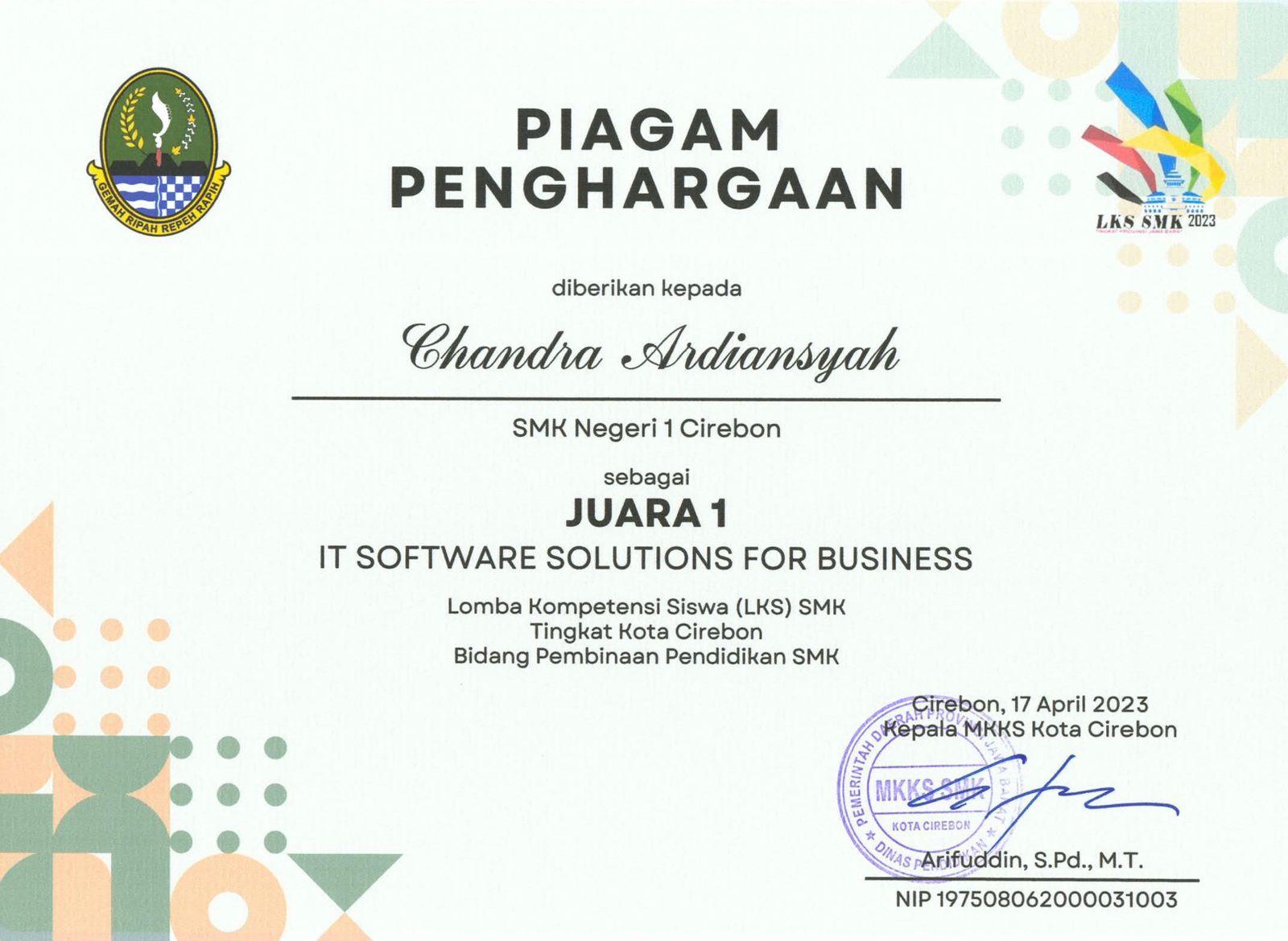 1st Place: IT Software Solutions for Business